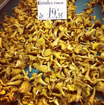 Chanterelle mushrooms are just one of the many produce items that are now as readily available in North America as in Europe