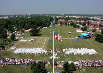 Aerial view of the Great Lakes Naval Training Center