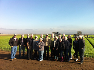 The Markon staff learns more about cilantro harvesting.